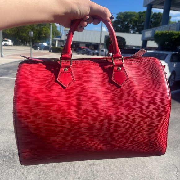 Louis Vuitton Epi Speedy 30 Boston Bag Red Handbag - Picture 2 of 16